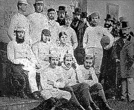 Team of Sheffield F.C. of 1857, still playing under the "Sheffield Rules"