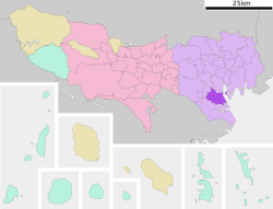 Location of Shinagawa in Tokyo Metropolis