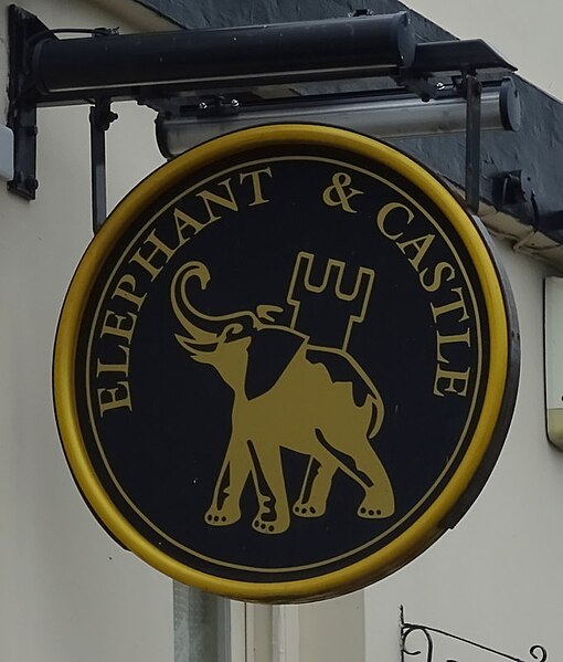 File:Sign for the Elephant ^ Castle, St George's, Telford - geograph.org.uk - 6157042.jpg