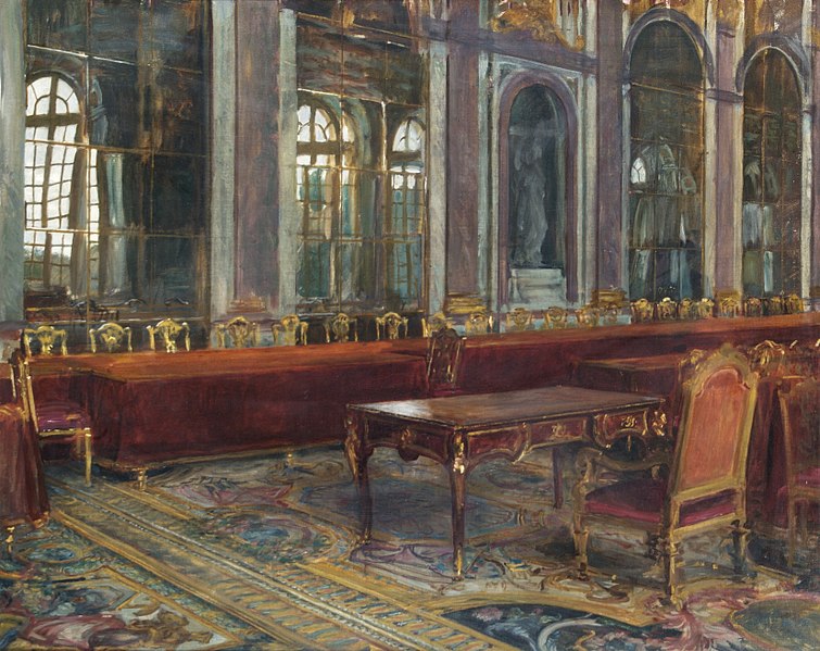 File:Sketch of the Table in the Hall of Mirrors, at which the Treaty of Versailles was Signed Art.IWMART4213.jpg