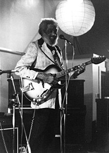 Гайяр с гитарой в Королевском зале, Эдинбург, Шотландия, 1982 г.