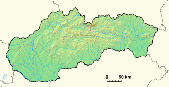 Carte des principales rivières de Slovaquie