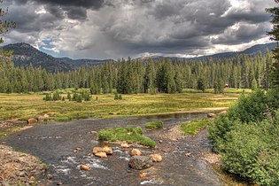 The San Joaquin River flows through the Soda Springs meadow