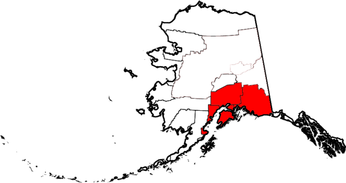 Map of Southcentral Alaska