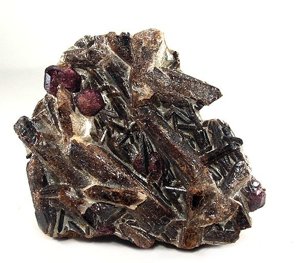 Metamorphic rock containing staurolite and almandine garnet