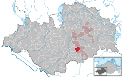 Elhelyezkedése Mecklenburg-Elő-Pomeránia térképén