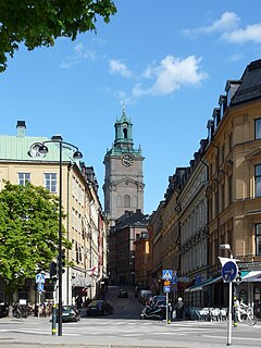 Storkyrkobrinken street in Gamla stan, Stockholm, Sweden