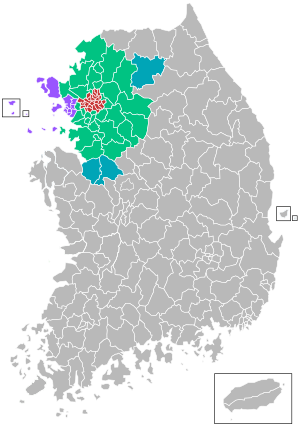 Сеульский Столичный Регион на карте
