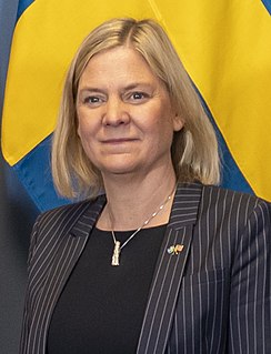 <span class="mw-page-title-main">Magdalena Andersson</span> Prime Minister of Sweden since 2021