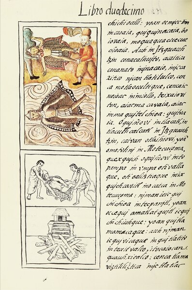 File:The Florentine Codex- Moctezuma's Death and Cremation.tif