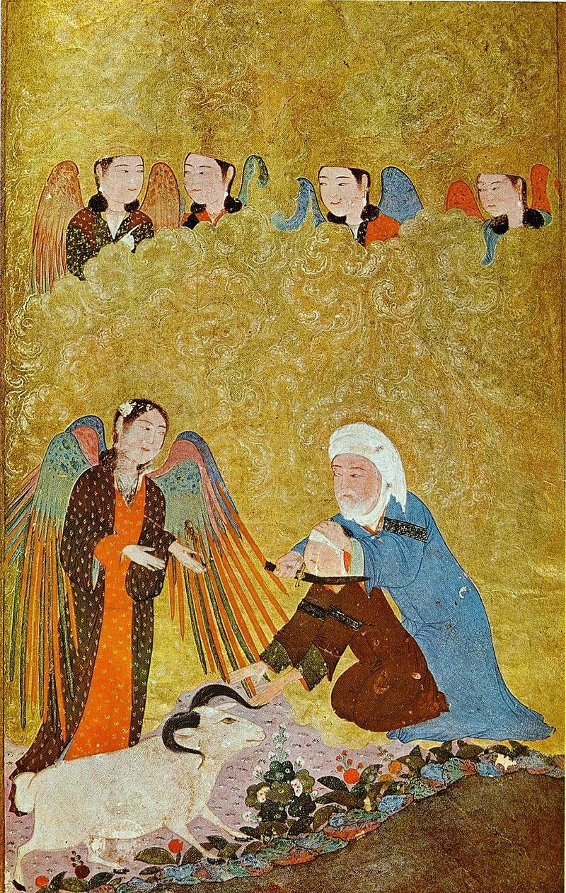 The Angel Hinders the Offering of Isaac, Shiraz 1410.