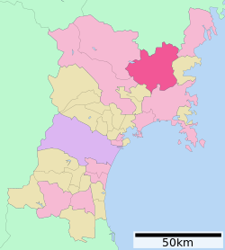 Tomen sijainti Miyagin prefektuurissa