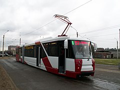 Electric tram in Saint Petersburg.