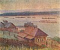 "Twilight" (Veduta del Volga e del molo), art.  AI Trapitsyn (1931).