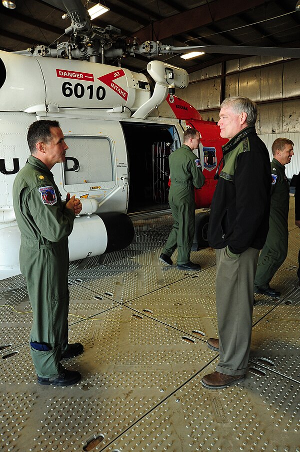 Treadwell in Barrow in July 2012, touring facilities during the U.S. Coast Guard's Arctic Shield exercise.