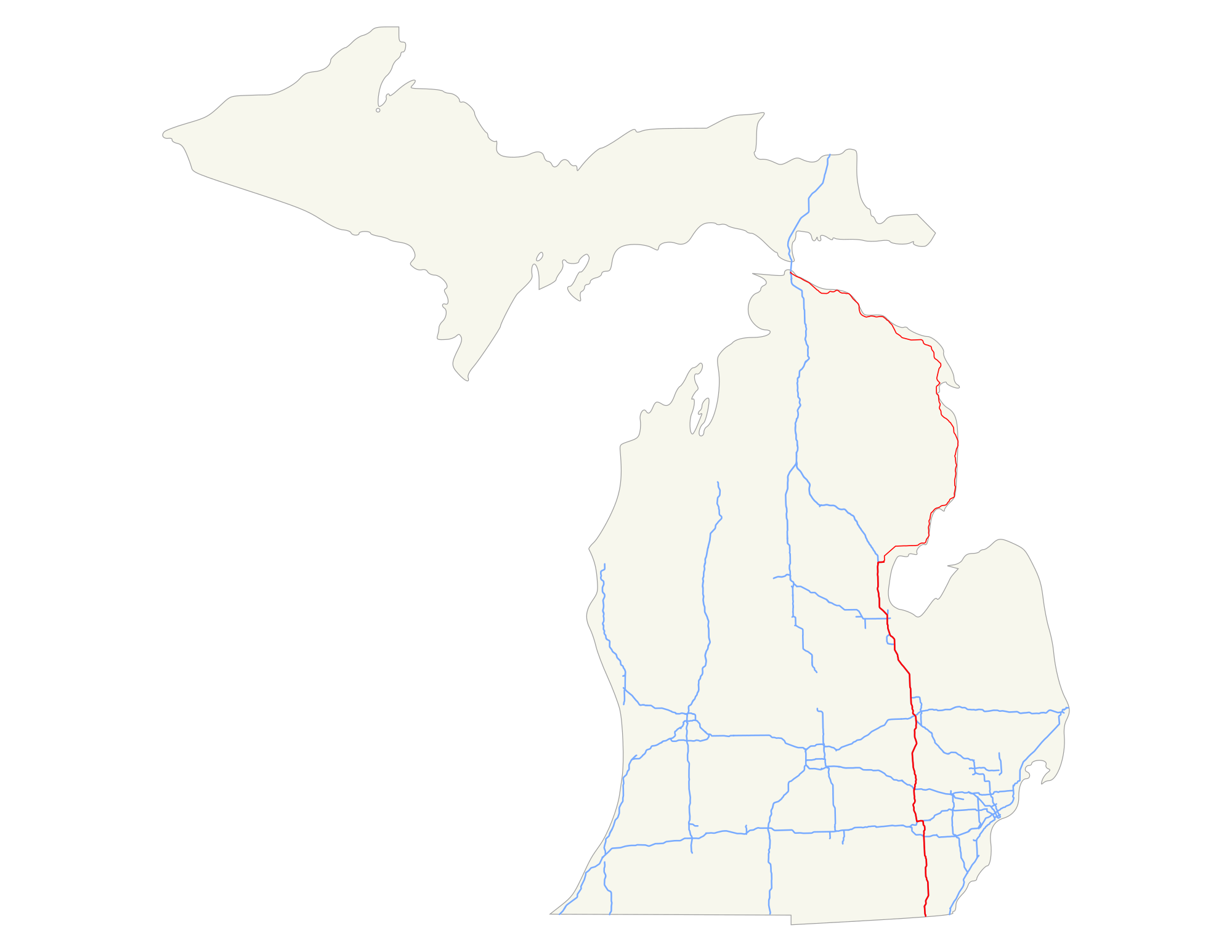 Map Us 23 Michigan Open ...