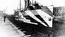 USS City of South Haven in wartime dazzle camouflage USS City of South Haven (ID - 2527).jpg