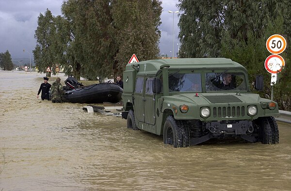 NAS Sigonella during flooding in December 2005.