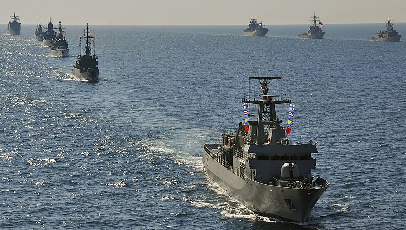 File:US Navy 090423-G-6464J-016 Maritime forces from Argentina, Brazil, Canada, Chile, Colombia, Ecuador, Germany, Mexico, Peru, The United States and Uruguay sail in formation during UNITAS Gold.jpg