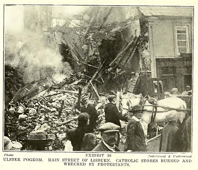 Catholic-owned businesses destroyed by loyalists in Lisburn, August 1920