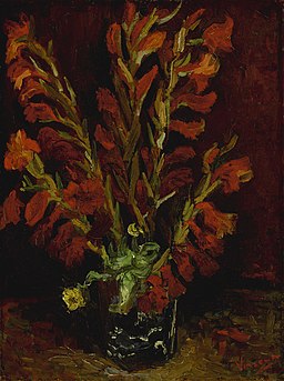 Van Gogh - Vase mit roten Gladiolen