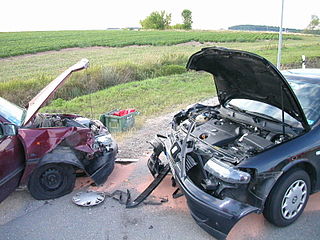 Head-on collision Traffic collision where the front ends of two vehicles such as cars, trains, ships or planes hit each other in opposite directions