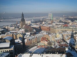 Zicht op Riga vanuit de toren van de Petrikerk