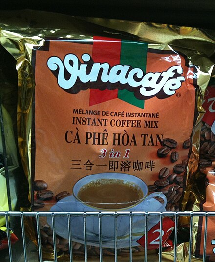 A bag of Vinacafé 3-in-1 instant coffee.