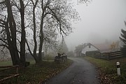 Čeština: Mlžný podzim ve Volovicích. Volovice jsou částí Prachatic, kraj Jihočeský. English: Foggy autumn in Volovice. Volovice is a part of the Prachatice Municipality, South Bohemian Region, Czechia.