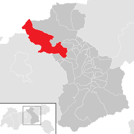 Poloha obce Vomp v okrese Schwaz (klikacia mapa)