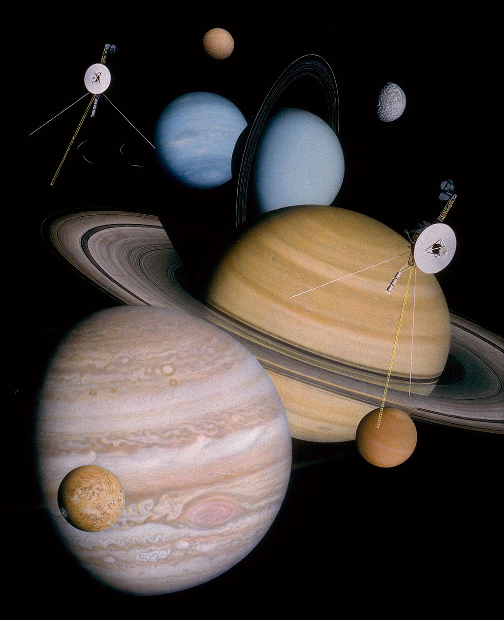 Voyager probes with the outer worlds