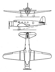 Vultee V-1A 3-view drawing from L'Aerophile July 1934 Vultee V-1A 3-view L'Aerophile July 1934.jpg