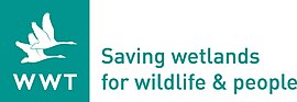 Logo of the charitable organisation the Wildfowl & Wetlands Trust. WWT logo and strapline.jpg