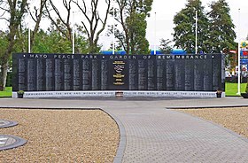 Memorial of names War Memorial, Mayo Peace Park Garden of Remembrance, Lannagh Road, Castlebar, Co. Mayo - geograph.org.uk - 2845682.jpg