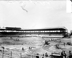 Construction of Weeghman Park, early April 1914 Weeghman Park Construction.jpg