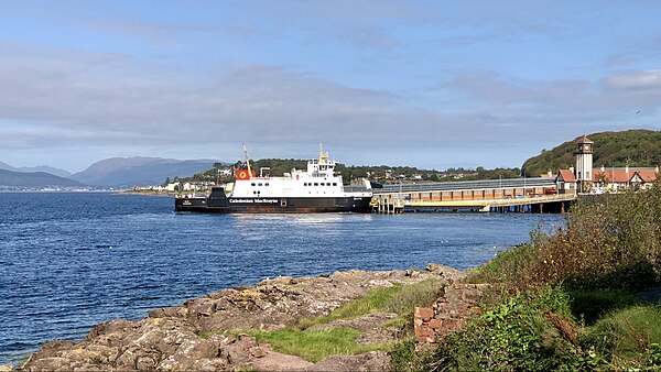 Pier in front of Wemyss headland and Kelly woods