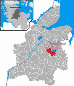 Elhelyezkedése Schleswig-Holstein térképén