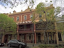 Most terraces in Australia have been preserved. Pictured are Victorian style terraces in Sydney Winsbury Terrace 75-79 Kent Street Millers Point.jpg