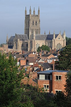 Kathedrale von Worcester vom Fort Royal Hill