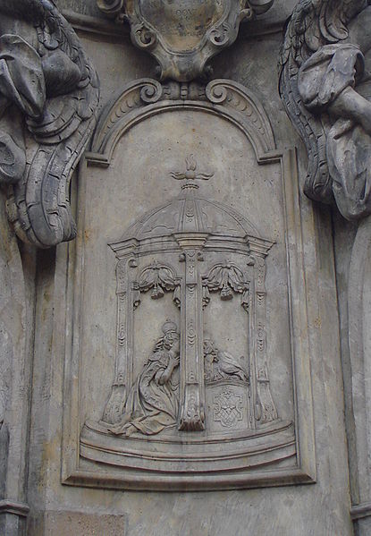File:Wrocław, Ostrów Tumski, pomnik św. Jana Nepomucena, relief na cokole.JPG
