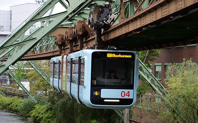 A suspended monorail in Germany