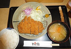 With fried tonkatsu cutlet