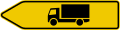 Zeichen 421-10 Pfeilwegweiser für bestimmte Verkehrsarten „KFZ mit einer zulässigen Gesamtmasse über 3,5 t“ – linksweisend