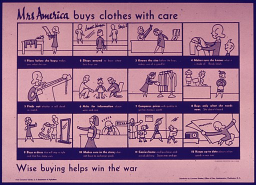 "Mrs. America buys clothes with care" - NARA - 515034