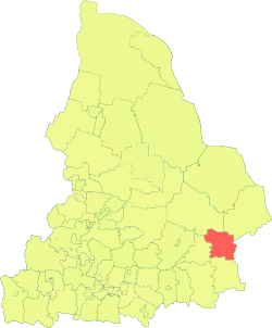 圖林斯克鎮區在斯維爾德洛夫斯克州的位置