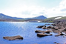 Mount Ughtasar with its volcanic crater lake, 14 km north of Sisian