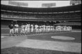 04926u Washington Senators baseball team standing on the field on opening day, Robert F. Kennedy Stadium, Washington, D.C.tif