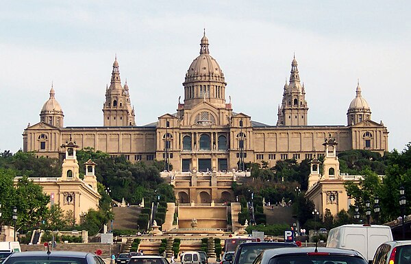 Front view of the Palau Nacional, that houses the museum.