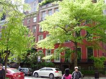 Some of the original townhouses surrounding the park, these at No. 1 through No. 4 Gramercy Park were built between 1844 and 1850