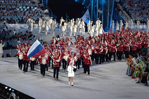 Reprezentacja Rosji podczas ceremonii otwarcia igrzysk olimpijskich